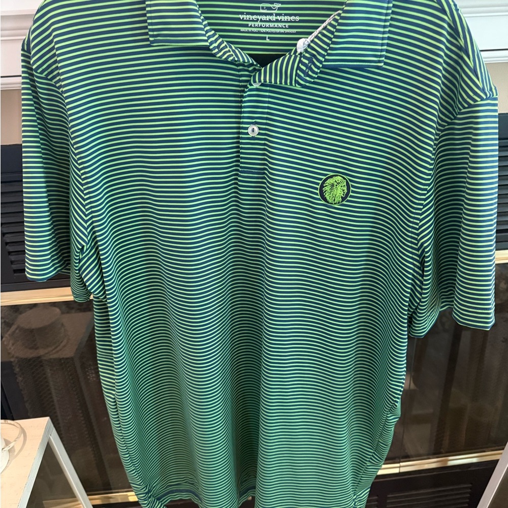 Vineyard Vines Green Polo Shirt with Stripes